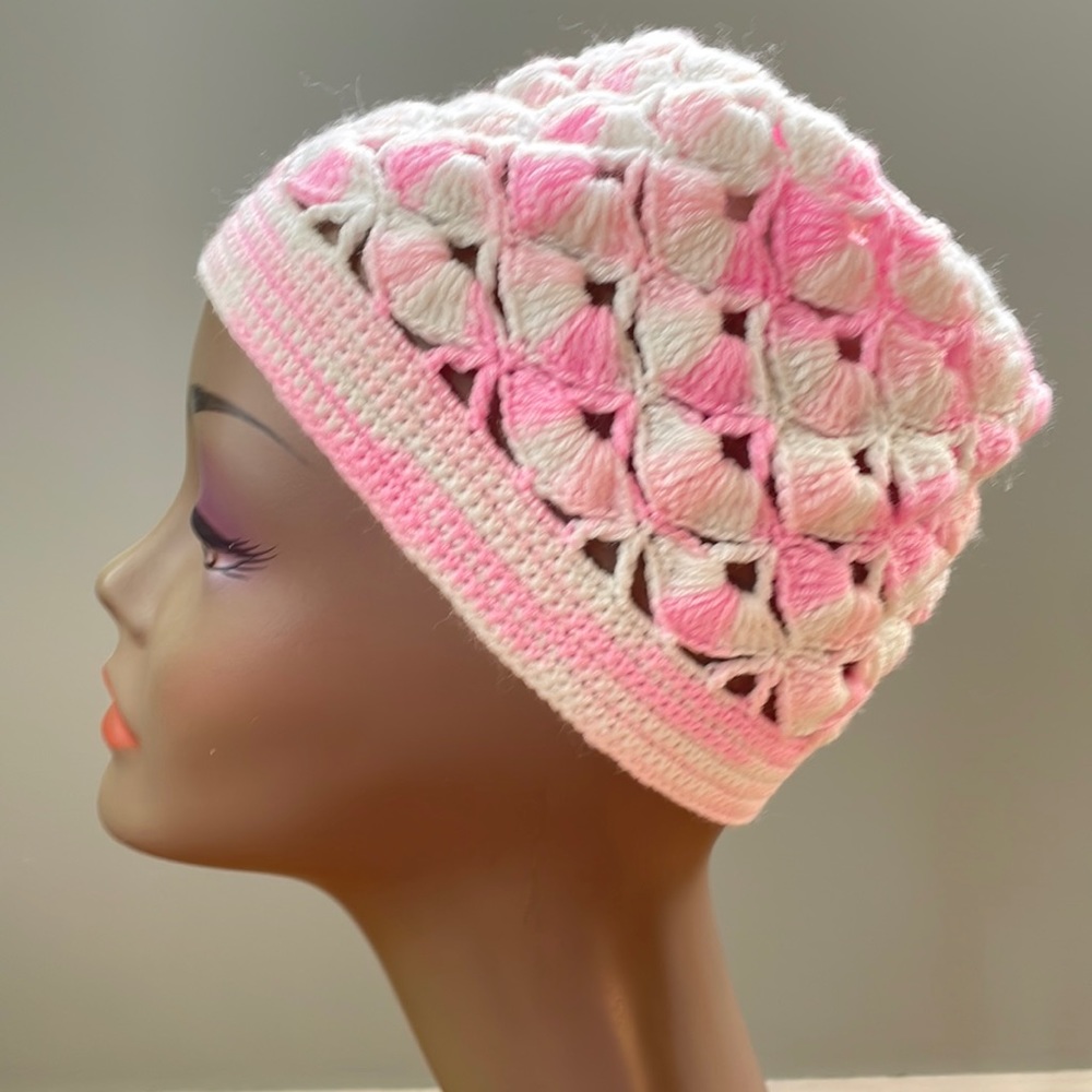 Vintage hand crochet beanie EUC - Picture 3 of 5